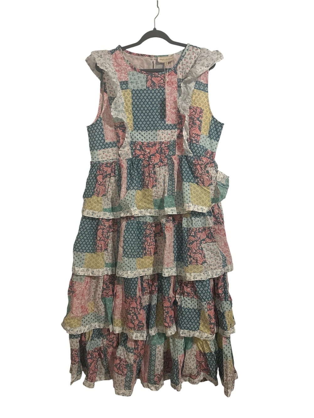 Simply Southern Multicolor Patchwork Ruffle Maxi Dress